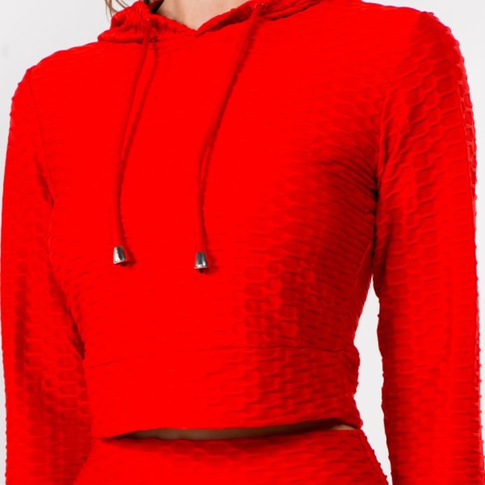 🆕 Honey-Comb Activewear Set Cropped Hoodie & Brazilian Butt Lifting Leggings - Picture 6 of 7